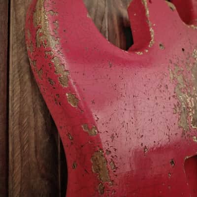 #202624 :: Baldman's Relic Stratocaster body in Heavy Relic Hot Rod Red nitro finish :: Roadworn Aged image 10
