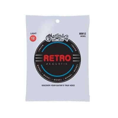 Martin MM12 Retro Monel Wound Guitar Strings, 12-54 Light image 1