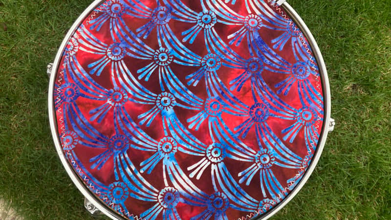 13" reversible Drum Bunny cotton drum cover - partial mute - dampener - compare to Big Fat Snare Drum Quesadilla, Drum Tortilla image 1