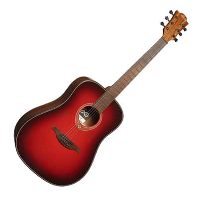 LÂG T-RED-DCE | Tramontane Dreadnought Cutaway Electro Special Edition, Red Burst. New with Full Warranty! image 3