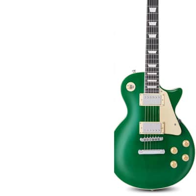 Beginner, Intermediate & Pro Players Solid Body Guitar, Bonus 2-Pack of Picks, Mahogany Wood, Volume/Tone Controls, 3-Way Pickup - Green image 1