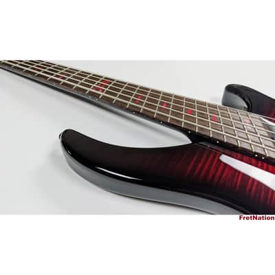 Dingwall AB1 Afterburner 1 RedBurst 5-String Multi-Scale Fanned Fret Bass Flame Maple Darkglass image 12