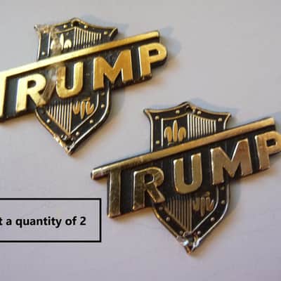 Vintage 1960's  Japan "Trump" Guitar Headstock Badge/Emblem/Logo N.O.S. DISTRESSED/DAMAGED image 1