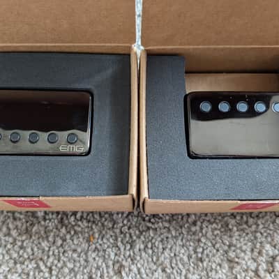 EMG 57/66-BC Active Solderless Alnico V Humbucker Set 2010s - Black Chrome image 1