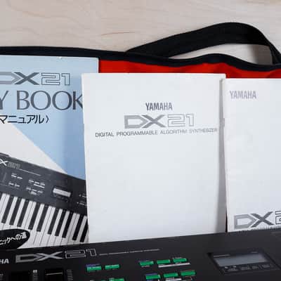 Yamaha DX21 Programmable Algorithm Synthesizer 1985 Black w/ Bag, Manual, Play Book - 100V MIJ Japan image 2