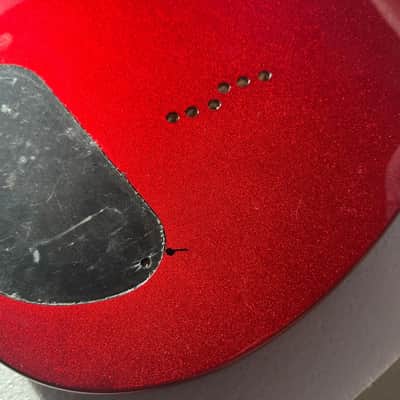 Metallic Red HH Red Basswood Guitar Body DIY Project, String Through image 5