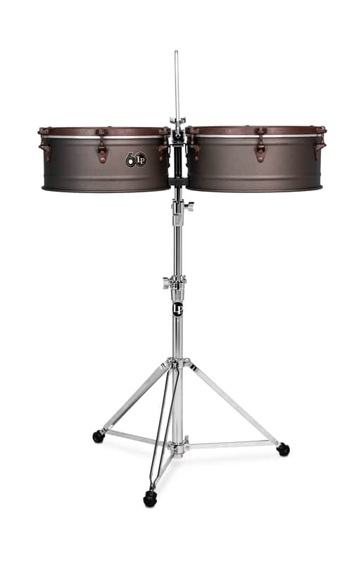 LP 14" & 15" 60th Anniversary Antique Bronze Steel Timbales w/ Stand - LP1415-60 image 1