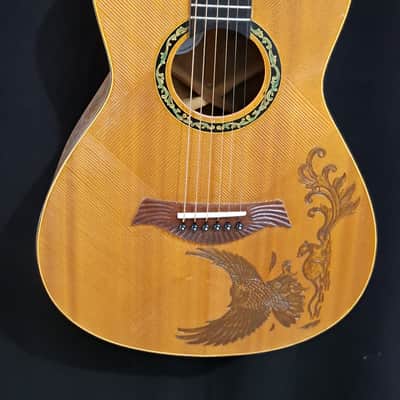 Acoustic Parlor Guitar Handmade by Blueberry Guitars Owl Motif image 7