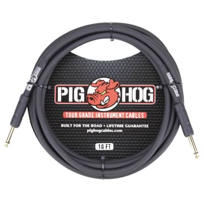 New - Pig Hog PH10 Instrument Tour Grade 1/4-1/4inch 10ft 8mm Black Cable image 2