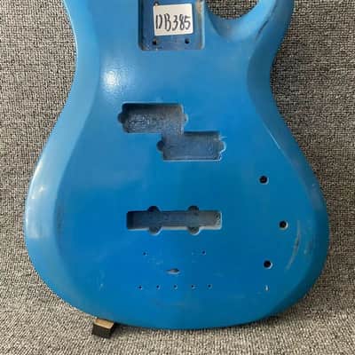 Blue 4 String Bass Basswood Body image 4