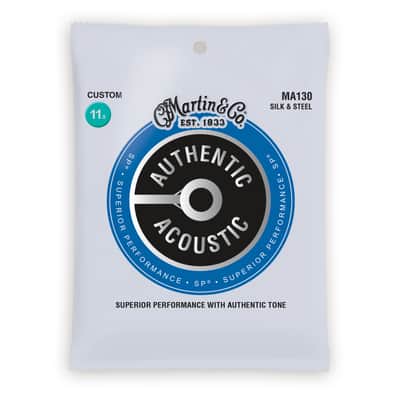 Martin MA130 Authentic Acoustic SP Silk & Steel Folk Acoustic Guitar Strings - Custom (.115 - .47)
