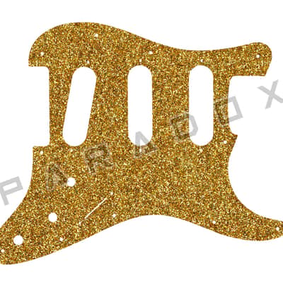 Custom Pickguard For 2000 - Present Made in America Fender Stratocaster Oversized Template with Burns Tri-Sonic Pickups - Gold Sparkle Acrylic .112" image 1