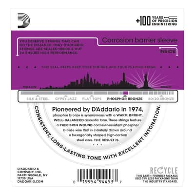 D'Addario EJ38H High Strung Nashville Tuning - 10-27 PHOSPHOR Bronze image 2