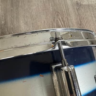 Rogers 1960s Cleveland Tag Covington Era Luxor Snare Drum 5x14 Blue And Silver Duco Multi Color image 12