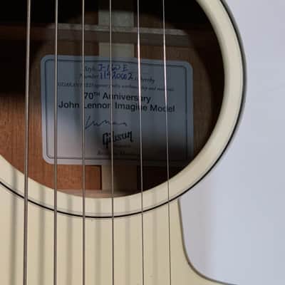Gibson Custom Limited Edition John Lennon 70th Anniversary J-160E Imagine Acoustic Guitar - White image 7