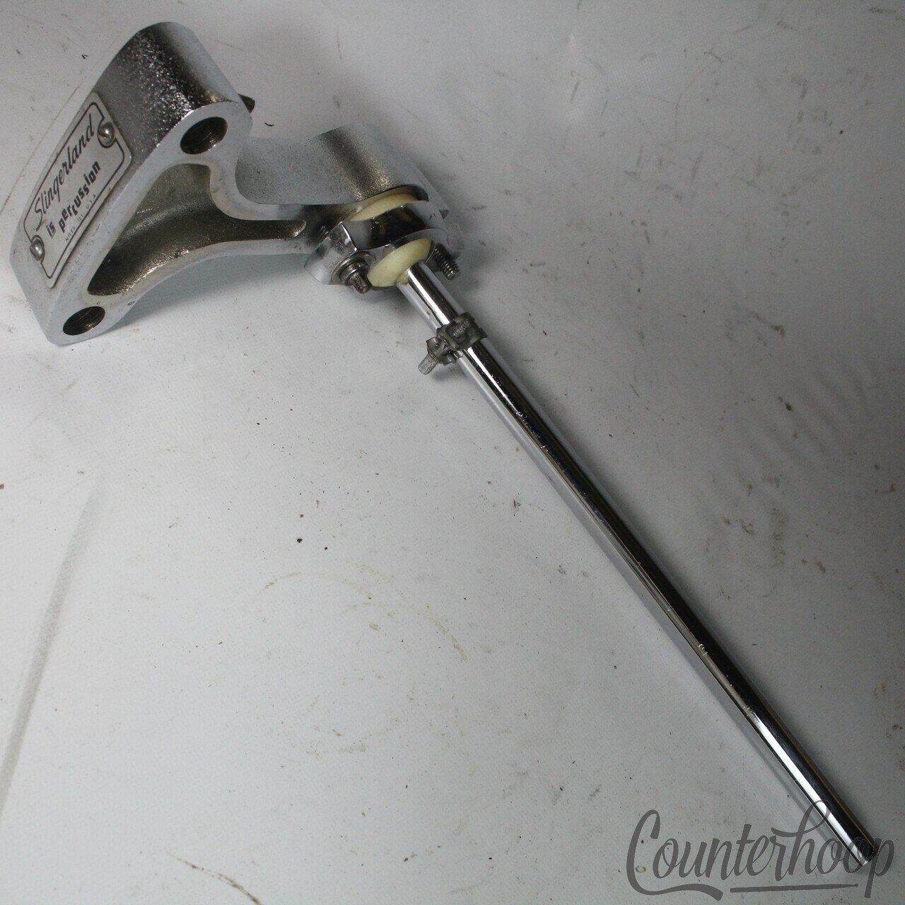 Slingerland Double Set-O-Matic Tom Drum Arm Holder Ball-Mount Long Bass Post 70s — main photograph