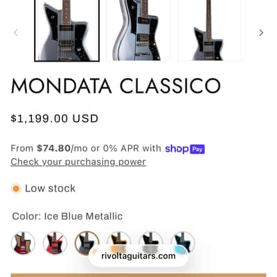 Rivolta Guitars Mondata Classico 2025 - Ice Blue Metallic image 5