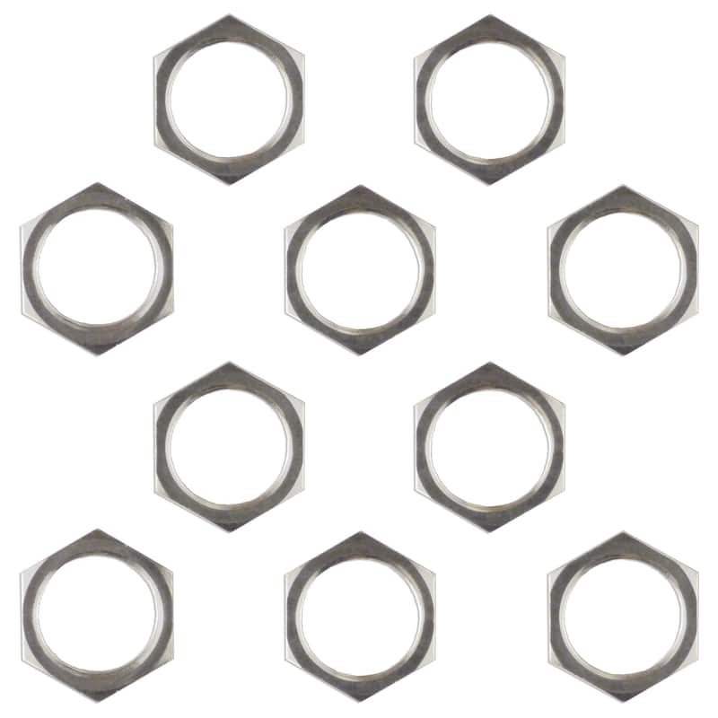 Boss & Ibanez Pedal Nickel 1/4" Input Output Jack Replacement Nut Set - 10 Pack - Made In Japan Part image 1