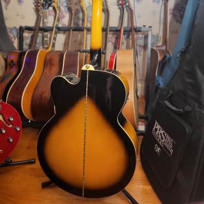 Epiphone J200 Studio Cutaway Acoustic Electric Guitar Sunburst image 6