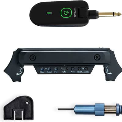 Wireless & Wired Acoustic Guitar Pickup System, 80mm-120mm Sound Hole Guitar Pickup Magnetic Force plus microphone double support Guitar Amp image 1