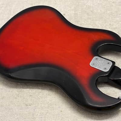 1960’s Lyle 26.5” Scale Baritone Electric Guitar Redburst MIJ Japan Conrad Burns Style RARE Model image 21
