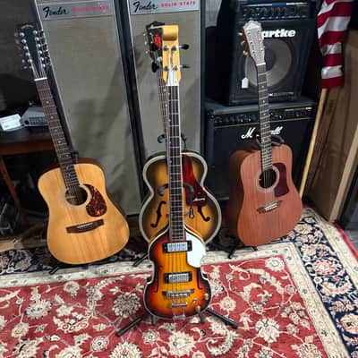 Aria Diamond Violin Bass Scroll 1960's sunburst image 1