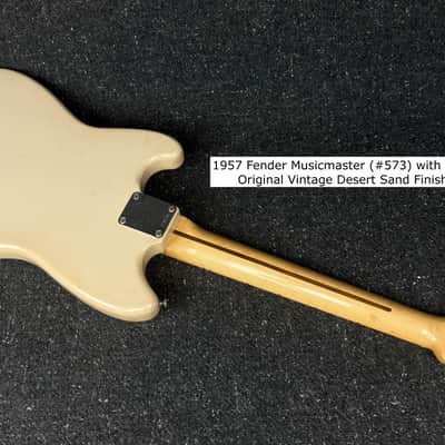 1957 Fender Musicmaster (#573) with Case Original Desert Sand Vintage Finish image 4