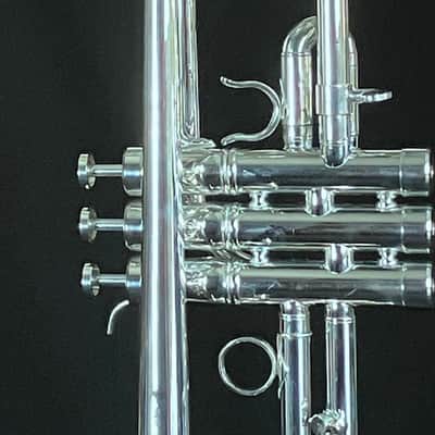 BERKELEY Raw Brass STD Eb/D Trumpet w/ Extra Silver D Bell 2019ish - SILVER PLATED image 13