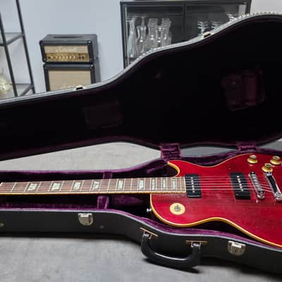 1976 Gibson Les Paul Deluxe Wine Red P90 Vintage Aged Road Worn Relic 70s 1970's P-90 Soap Bar Soapbar Electric Guitar image 2