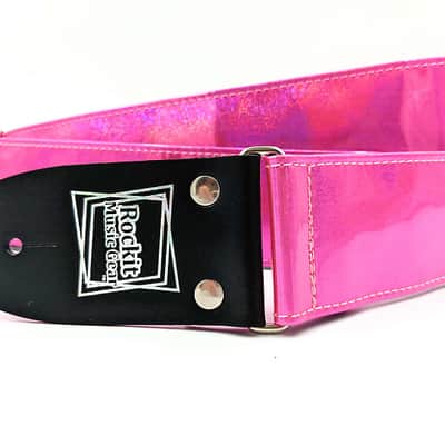 Pink Holographic Glitter Guitar Strap image 1