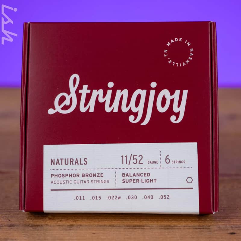 Stringjoy Naturals Super Light Gauge (11-52) Phosphor Bronze Acoustic Guitar Strings image 1
