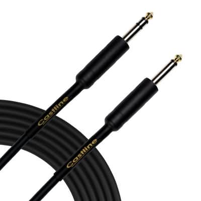 20 Ft Castline Gold 1/4" TRS to 1/4" TS Patch Cable Mogami 2549 (No Ring Connection) image 1