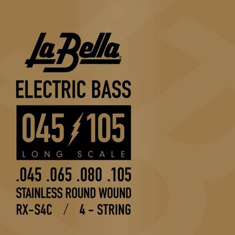 La Bella RX Stainless Steel Round Wound Bass Guitar Strings, 4-String, 45-105 image 1