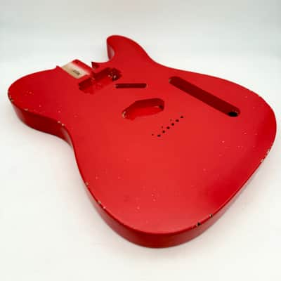 MJT Telecaster Body Alder Relic Nitro Fiesta Red Light mjt6585 image 3