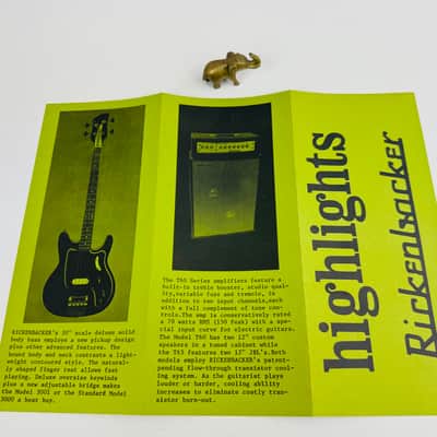 Rickenbacker "Highlights" Foldout Brochure 1970 image 4