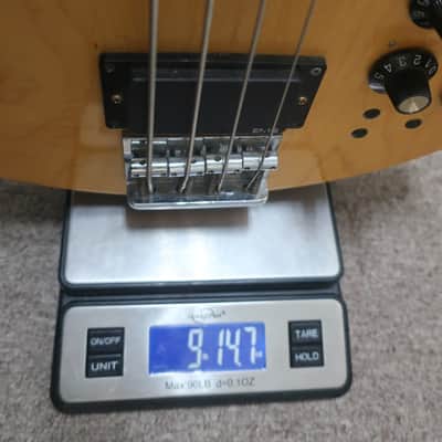 Vintage 1980s USA Carvin LB-50 Stereo 4 String Natural Guitar With Rare Charvel Tweed Case Very Clean image 22