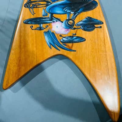 Electric Bass Guitar Star Trek Trekkie Motif Handmade by Bluebeberry with SEymour Duncan Double P Pickups image 7