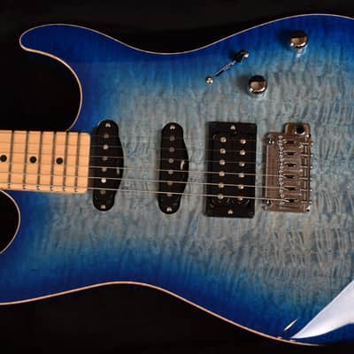 Schecter Custom Shop Sunset Custom II HSS Maple Neck Transparent Sky Blue image 2