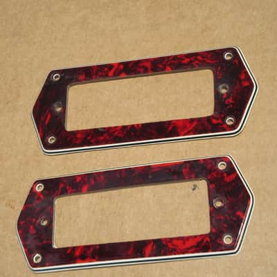 Vintage 1960s Teisco Kay Aria Univox Domino Tortoise Shell Guitar Pickup Rings With Mounting Screws image 1