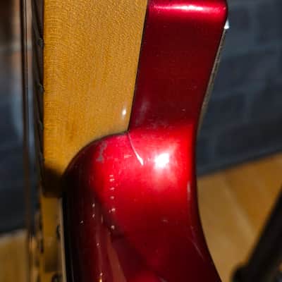 Vintage 1980s Hondo EVH Strat Copy Metallic Red/White Stripes Upgraded Tuners & Set Up image 13