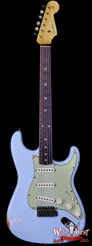 Fender Custom Shop 1962 Stratocaster Hand-Wound Pickups AAA Dark Rosewood Slab Board Relic Sonic Blue image 1