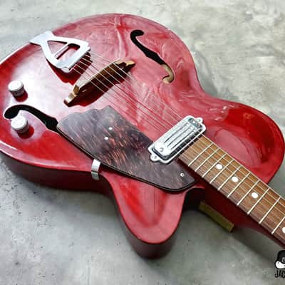 RARE Julio Giulietti  Model A2 Italian Semi-Hollow Jazzbox Electric Guitar w/ OHSC! (1962, Cherry) image 9