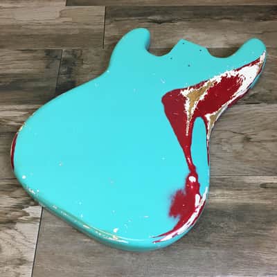 Made to Order - FRANCHIN Jupiter bass body Relic Aged 100% Nitro Lacquer COLOR OVER COLOR (Sunburst/ Black/ White/ Blue/ Green/ Yellow/ Red/ Pink/ Burgundy/ Purple/ Gold/ Silver, etc.) Basswood Poplar Precision-Bass Style Made in Italy image 22