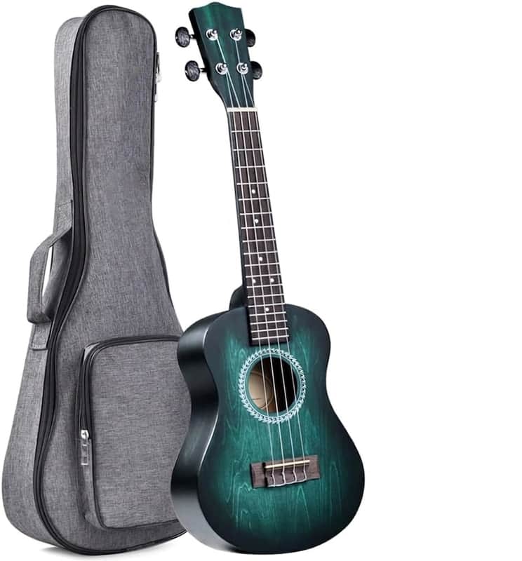 Ukulele Concert 23 Inches Blue-green, Ukulele Beginner Kit for Adults and Children, Unique Color Design image 1