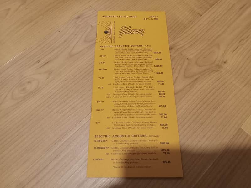 Vintage 1966 Gibson Full-Line Price List! Rare, Original Case Candy, Paperwork! image 1