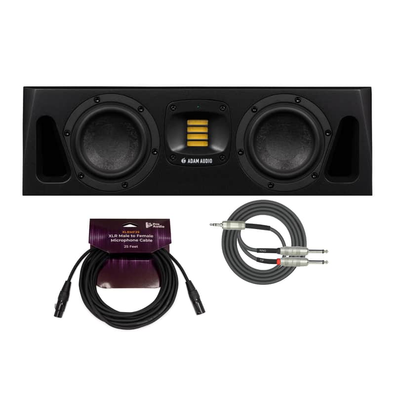 Adam Audio A44H Powered Two-Way Midfield Studio Monitor Bundle image 1