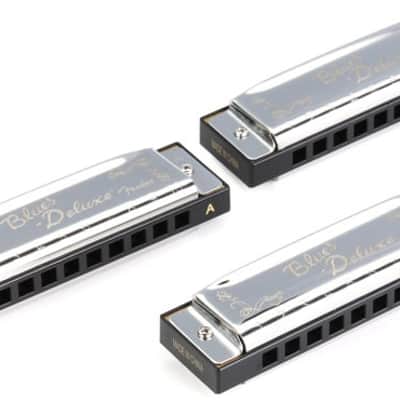 Fender Blues Deluxe Harmonica 3-pack with Case image 2