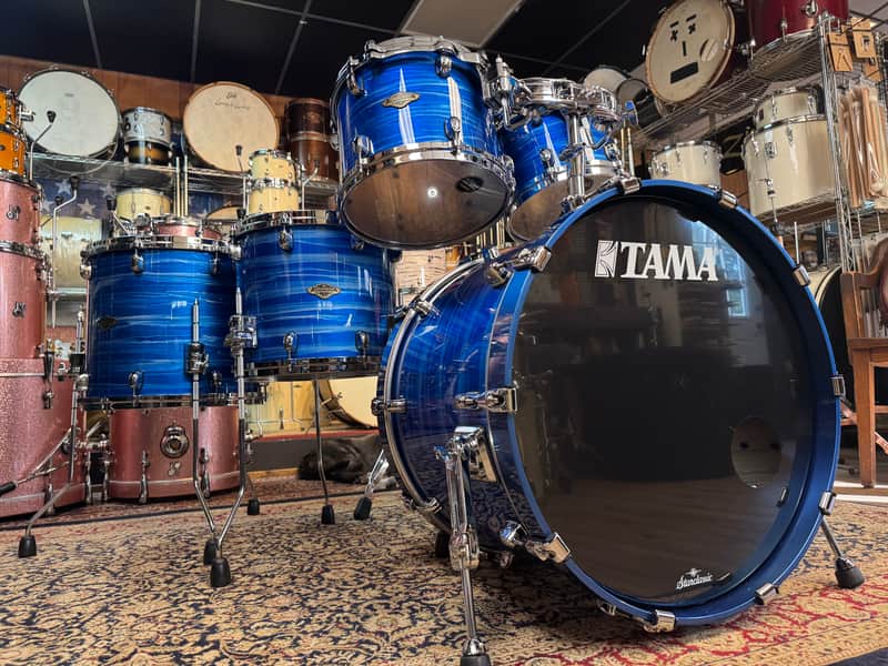 Tama Starclassic Walnut/Birch 5pc Drum Set - Lacquer Blue Ocean Ripple image 1