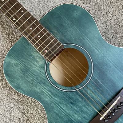 S.Yairi 40 Inch OM Acoustic Guitar in Blue Green, Spruce Top, Rosewood Fingerboard image 3