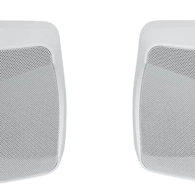 (4) Rockville WET-44 PRO Dual 4" 4-Way Swivel 70V Commercial Speakers in White+Amp image 4